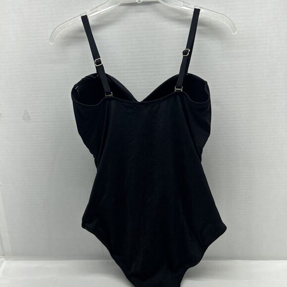 LEILANI One Piece Black Swimsuit Padded Underwire Ruched Sz 12 New w/ Tags - Picture 5 of 5